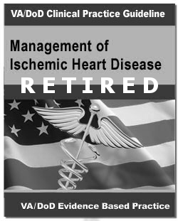 Image of the cover of the VA/DoD Clinical Practice Guideline Management of Ischemic Heart Disease, now retired