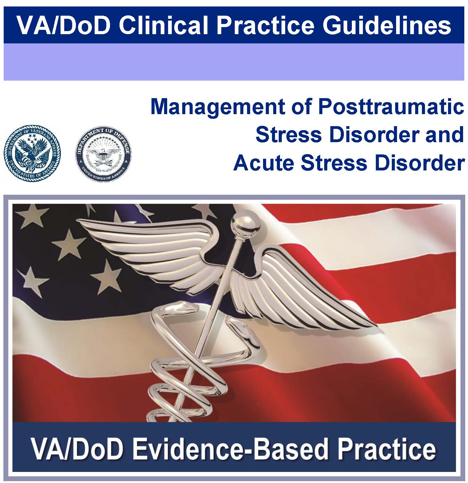 Image of the cover of the VA/DoD Clinical Practice Guideline Management of Post-Traumatic Stress