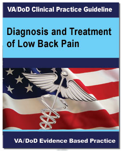 Image of the cover page of the VA/DOD Clinical Practice Guideline Diagnosis and Treatment of Low Back Pain