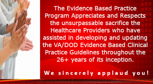 Hands clapping for Year and an Appreciation Message for providers that assisted in developing and updating guidelines